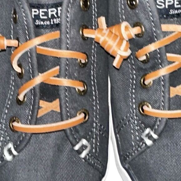 Sperry Top Sider Navy Blue Canvas Slip On Boat Shoe Loafer. Size 6.5 M - Picture 8 of 9